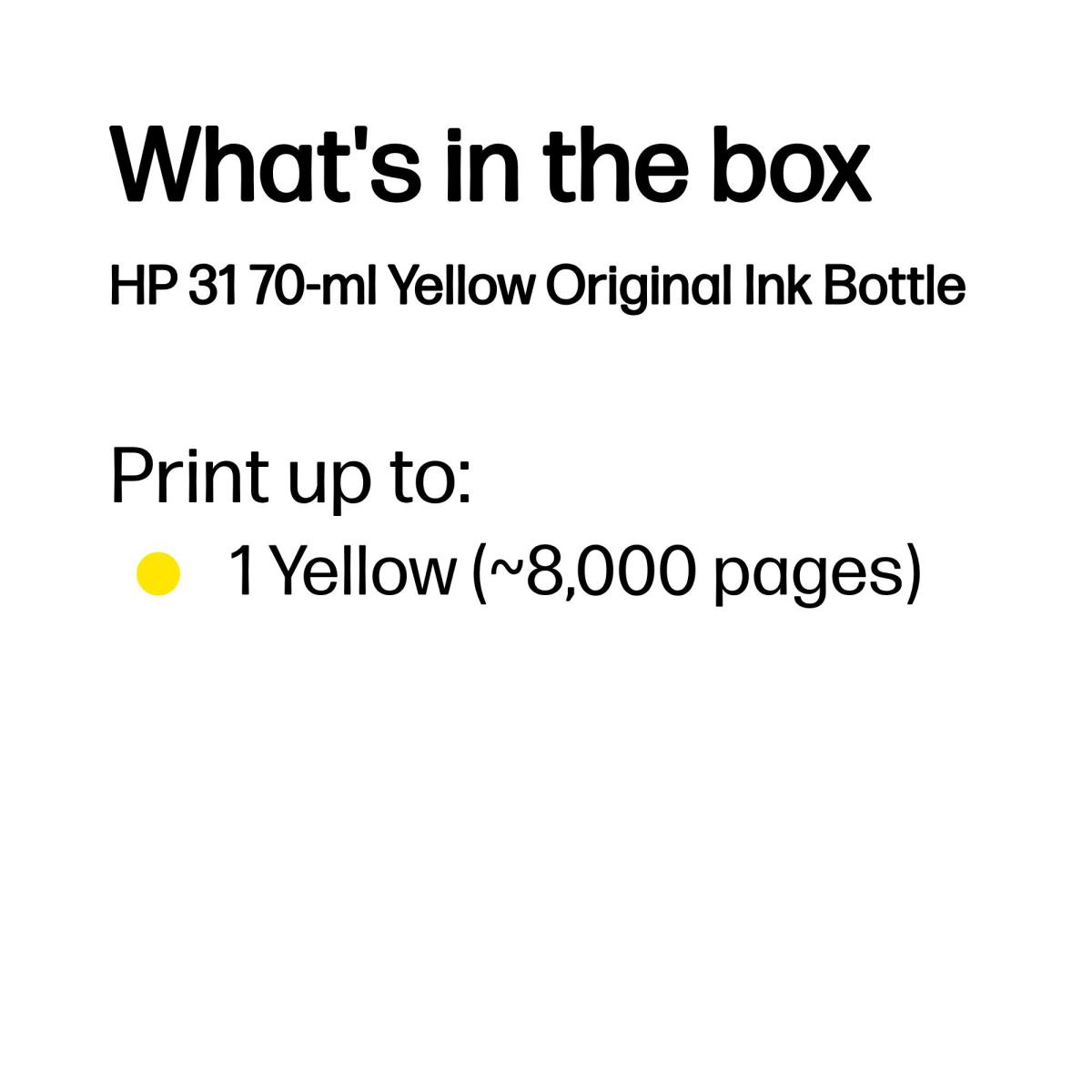 HP 31 70-ML YELLOW ORIGINAL INK BOTT thumbnail