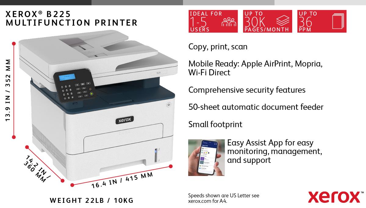 XEROX B225 A4 34PPM WIRELESS thumbnail