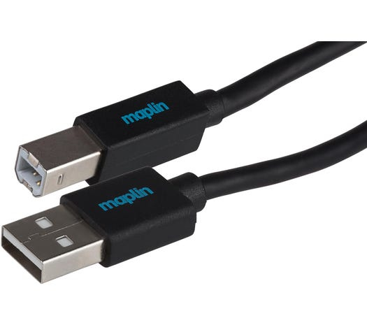 USB-A to USB-B Cable - Black - 0.5m thumbnail