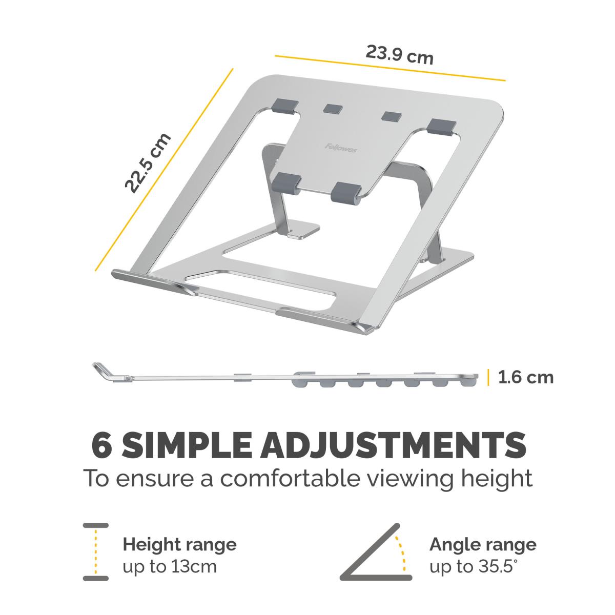 Alumia Portable Laptop Stand Silver 100138867 thumbnail