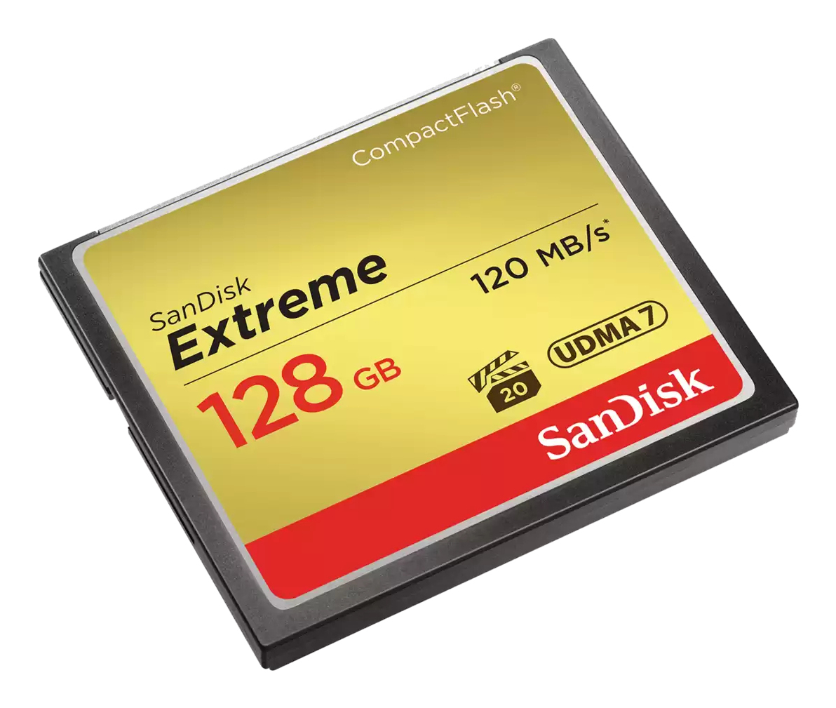 128 GB CompactFlash SANDISK EXTREME 120MB/s [85MB w thumbnail
