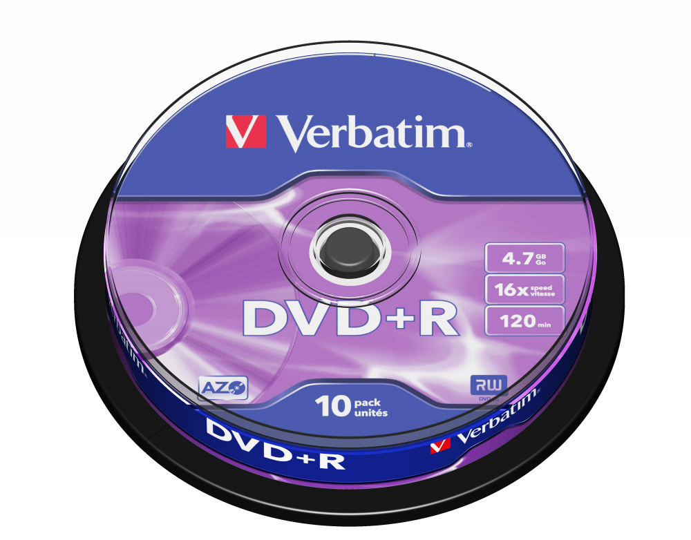 DVD+R AZO 4.7GB 16X MATT SILVER SURFACE 10 PK SPIND thumbnail