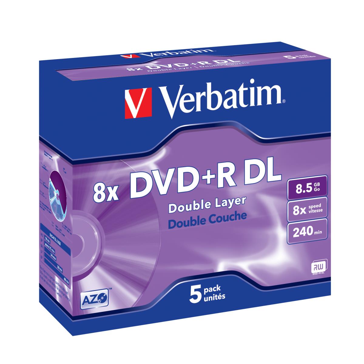DVD+R DOUBLE LAYER 8.5GB 8X MATT SILVER SURFACE (5 thumbnail