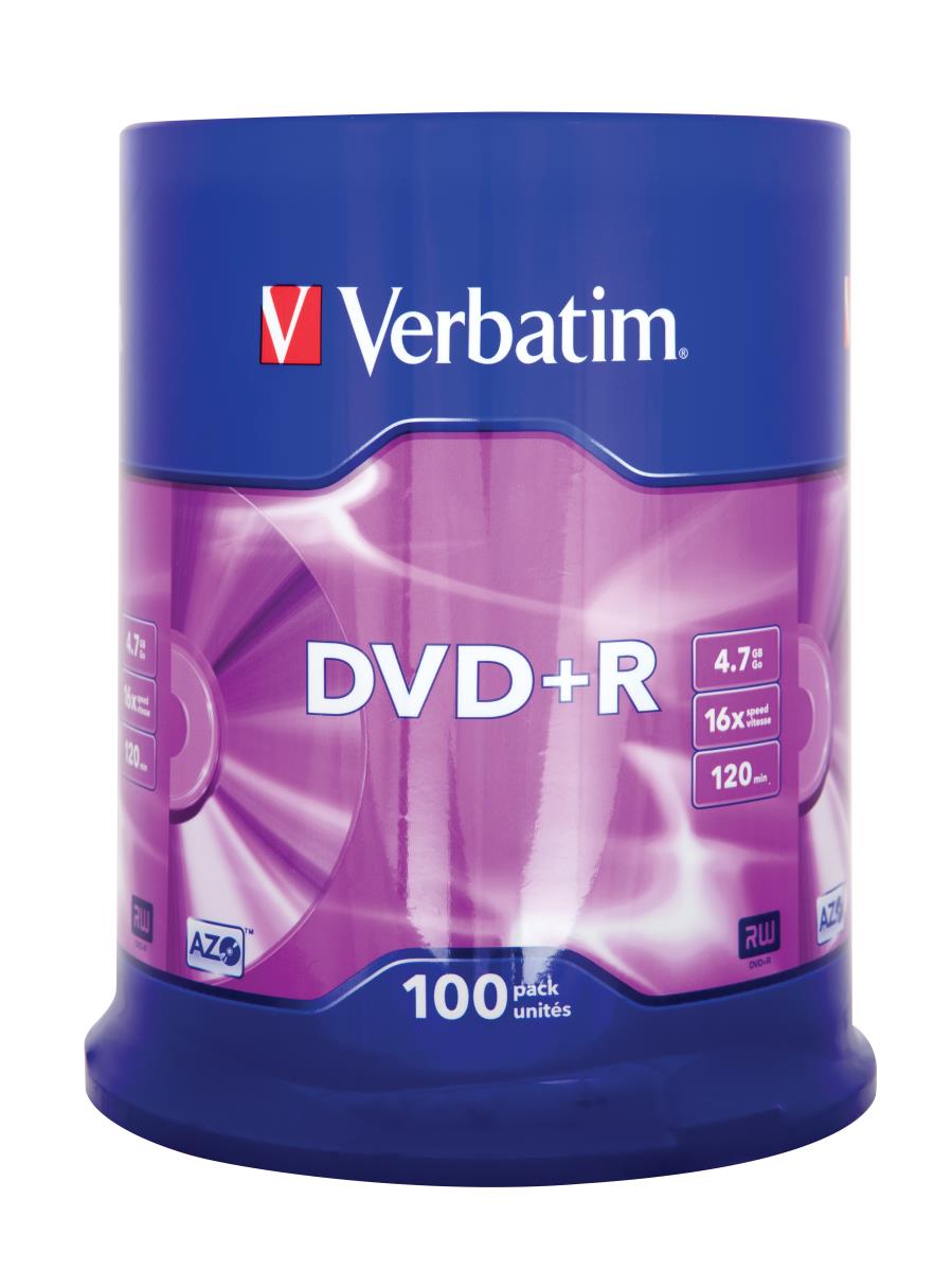 DVD+R AZO 4.7GB 16X MATT SILVER SURFACE 100 PK SPIN thumbnail
