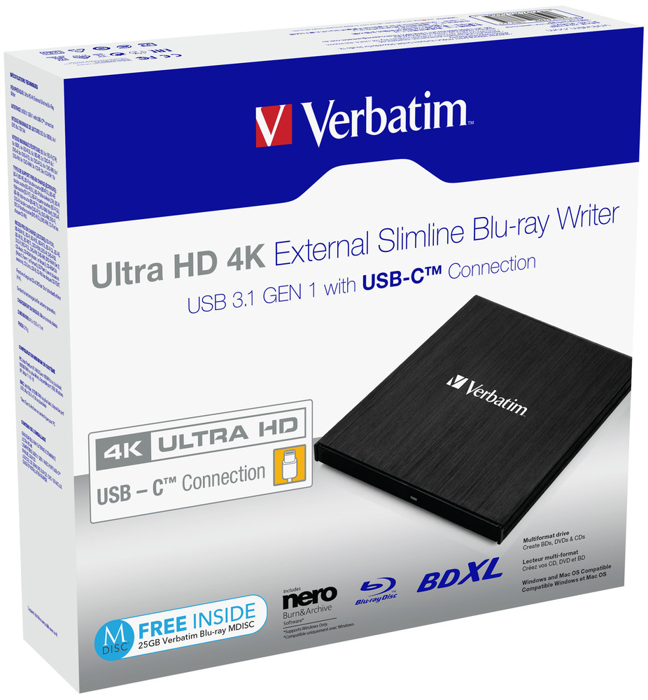 EXTERNAL SLIMLINEBLU-RAY ULTRA HD 4K USB 3.1 thumbnail