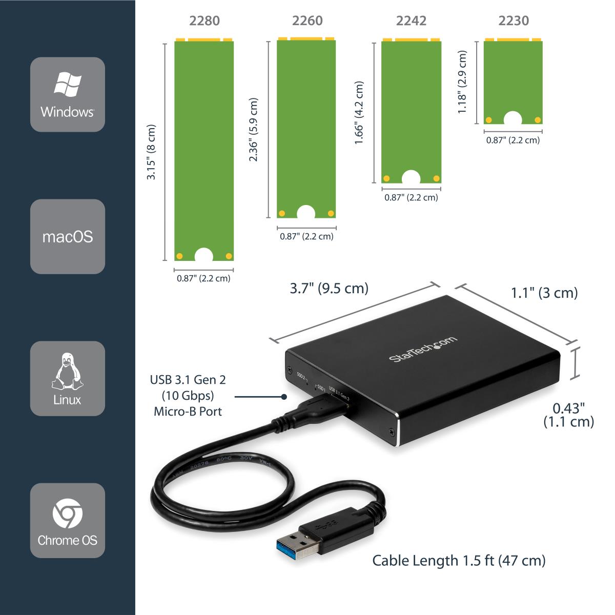 DUAL DRIVE M.2 SATA ENCLOSURE - thumbnail