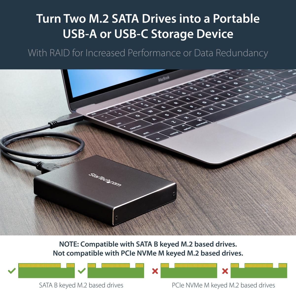 DUAL DRIVE M.2 SATA ENCLOSURE - thumbnail