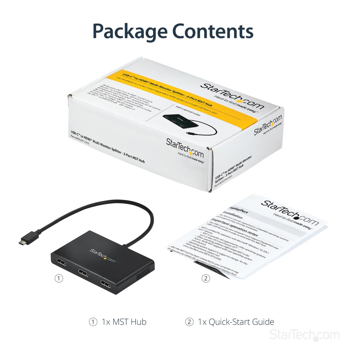 USB C To Hdmi Multi-monitor Adapter - 3-port Mst Hub thumbnail