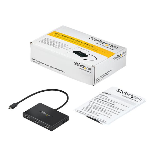 USB C To Hdmi Multi-monitor Adapter - 3-port Mst Hub thumbnail