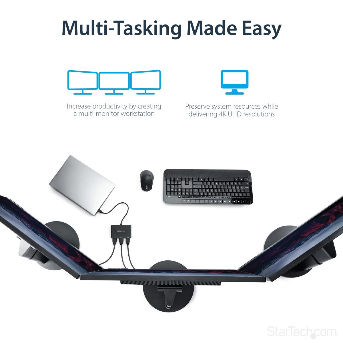 USB C To Hdmi Multi-monitor Adapter - 3-port Mst Hub thumbnail