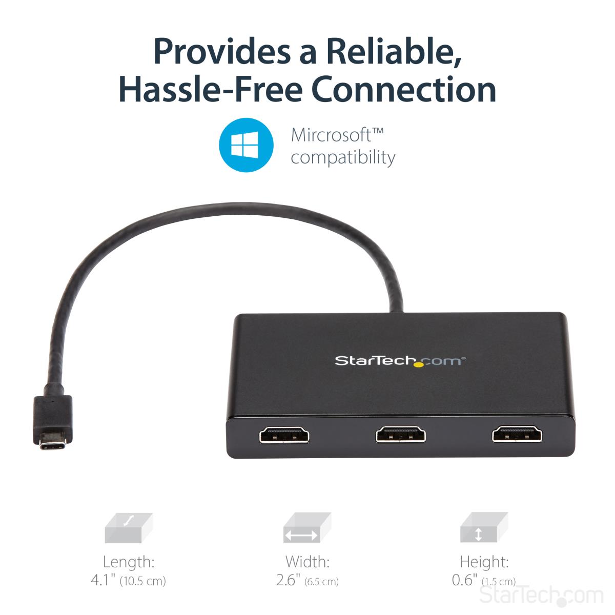 USB C To Hdmi Multi-monitor Adapter - 3-port Mst Hub thumbnail