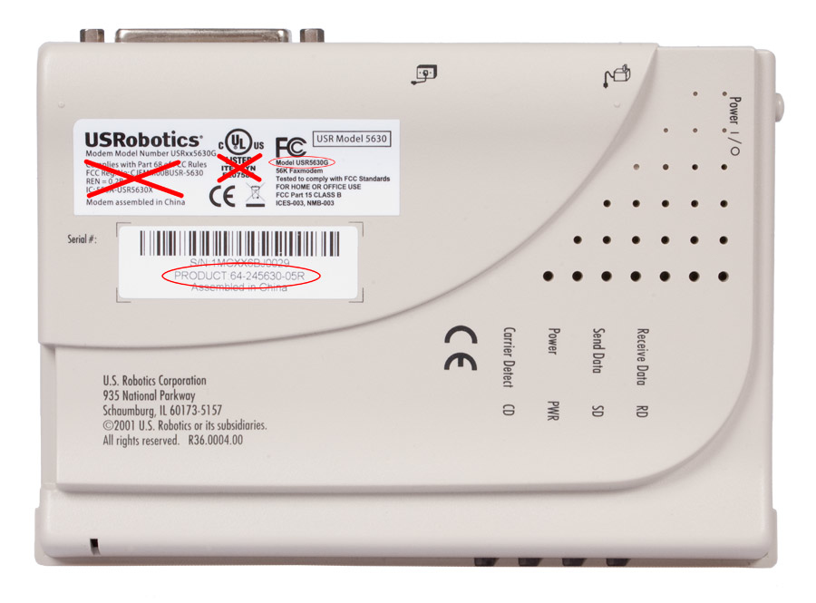 USRobotics 56K V.92 modem 56 Kbit/s thumbnail