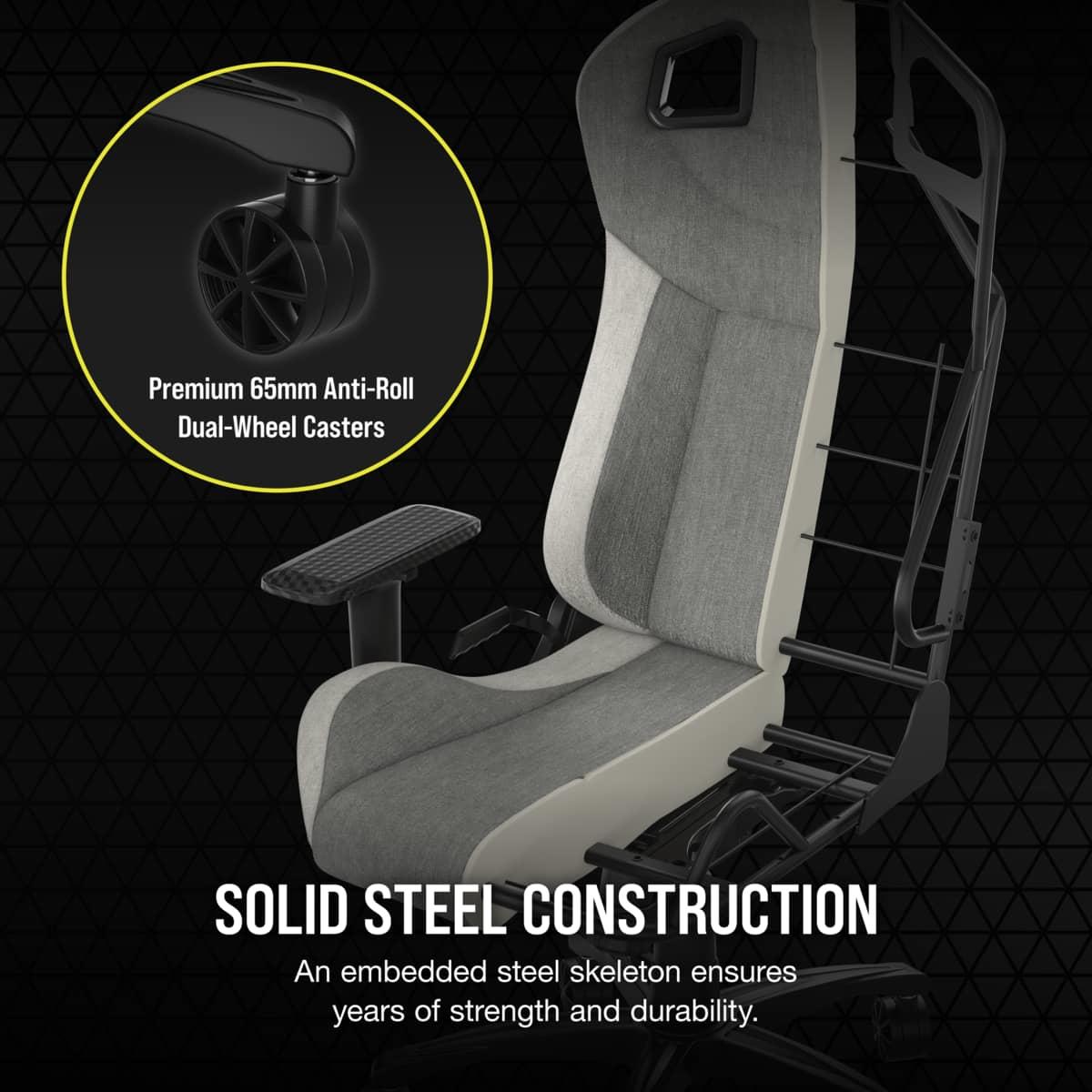 EU Product - T3 Rush Fabric Gaming Chair (2023) - Grey/white thumbnail