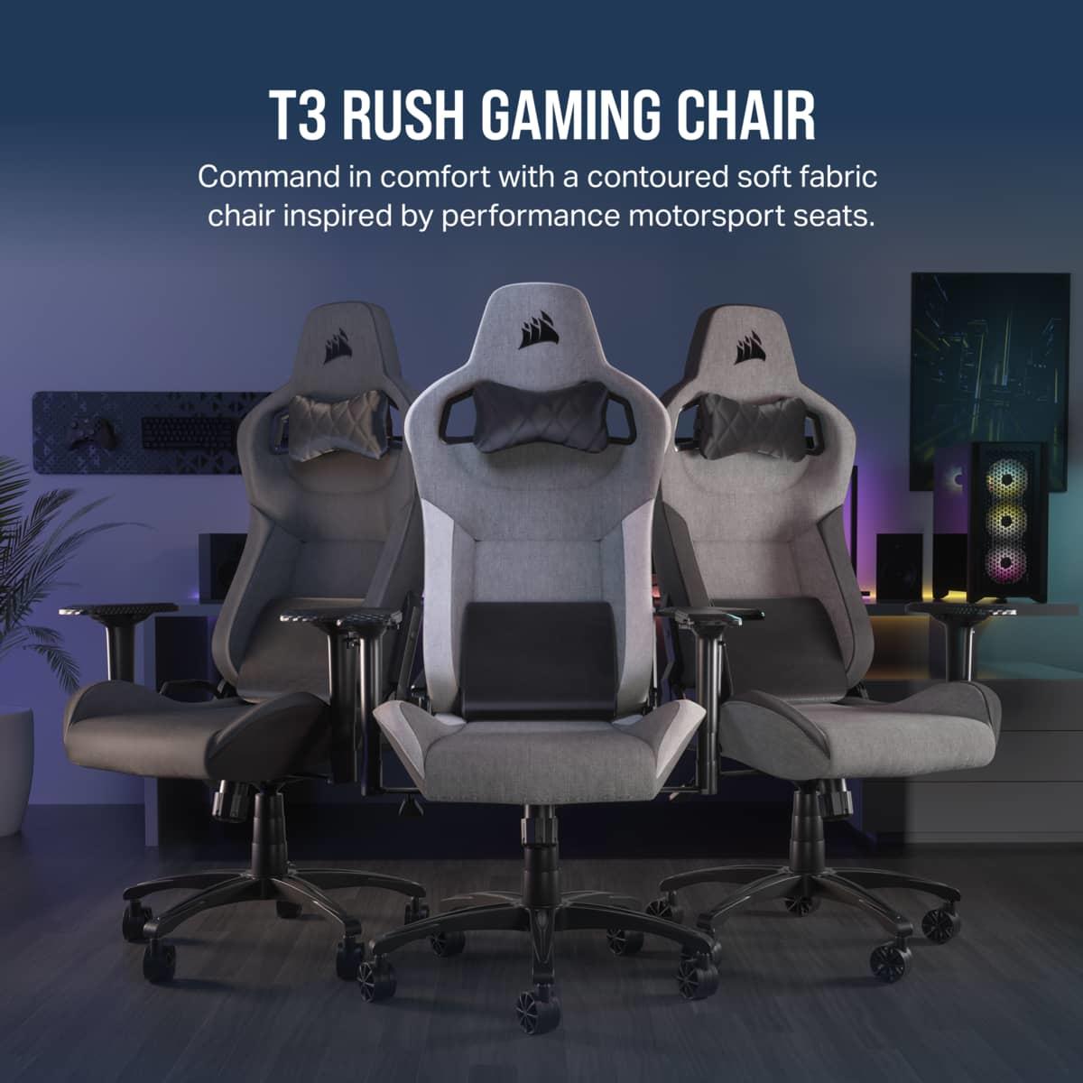 EU Product - T3 Rush Fabric Gaming Chair (2023) - Grey/white thumbnail