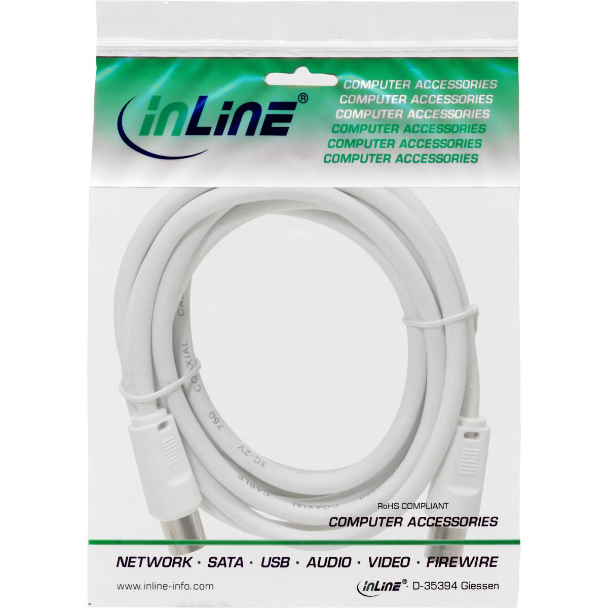 EU Product - - Antennenkabel, 2x geschirmt, >75dB, wei�, 10m thumbnail