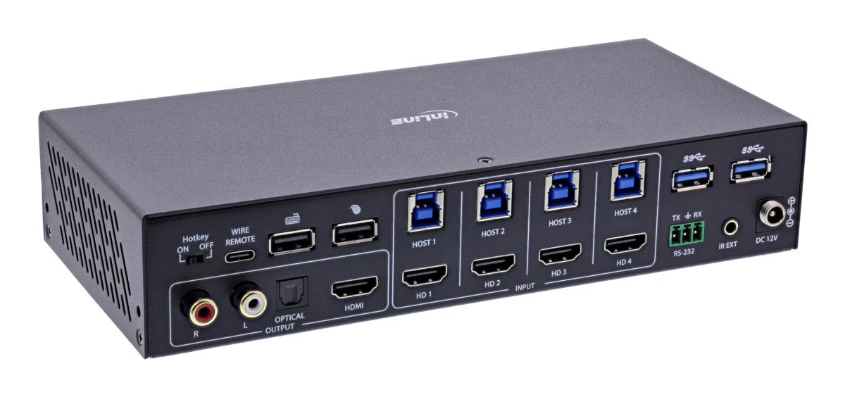 EU Product - - KVM Switch, 4-fach, HDMI, 4K60Hz, Multiviewer, USB Hub, schwarz thumbnail