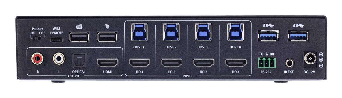 EU Product - - KVM Switch, 4-fach, HDMI, 4K60Hz, Multiviewer, USB Hub, schwarz thumbnail