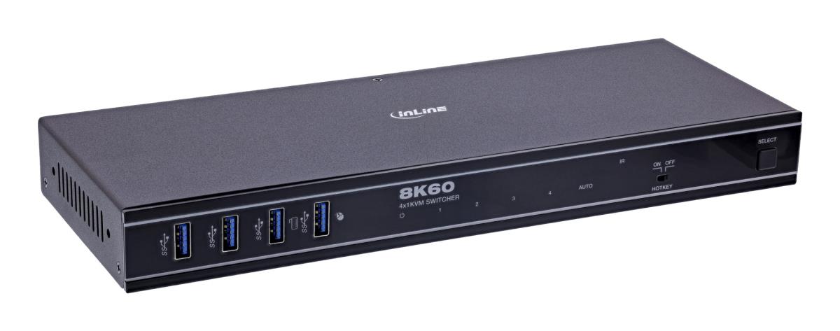 EU Product - - KVM Switch, 4-fach, HDMI, 8K@60Hz, USB 3.2, mit IR & RS-232 thumbnail