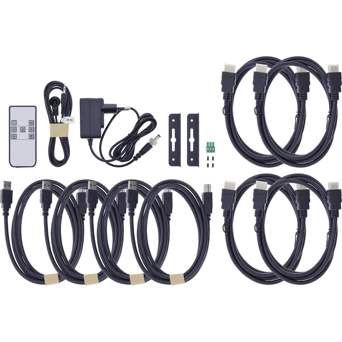 EU Product - - KVM Switch, 4-fach, HDMI, 8K@60Hz, USB 3.2, mit IR & RS-232 thumbnail