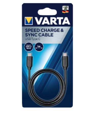 Varta 57947 USB cable 1 m USB 3.2 Gen 2 (3.1 Gen 2) USB C Black thumbnail
