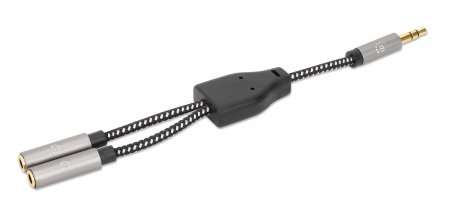 EU Product - Stereo Audio Aux Headphone Y-Splitter Cable thumbnail
