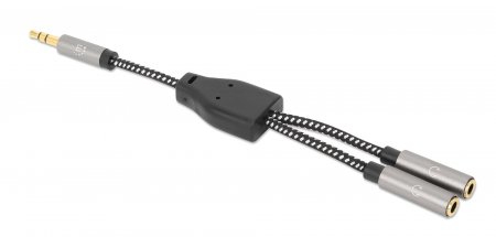 EU Product - Stereo Audio Aux Headphone Y-Splitter Cable thumbnail