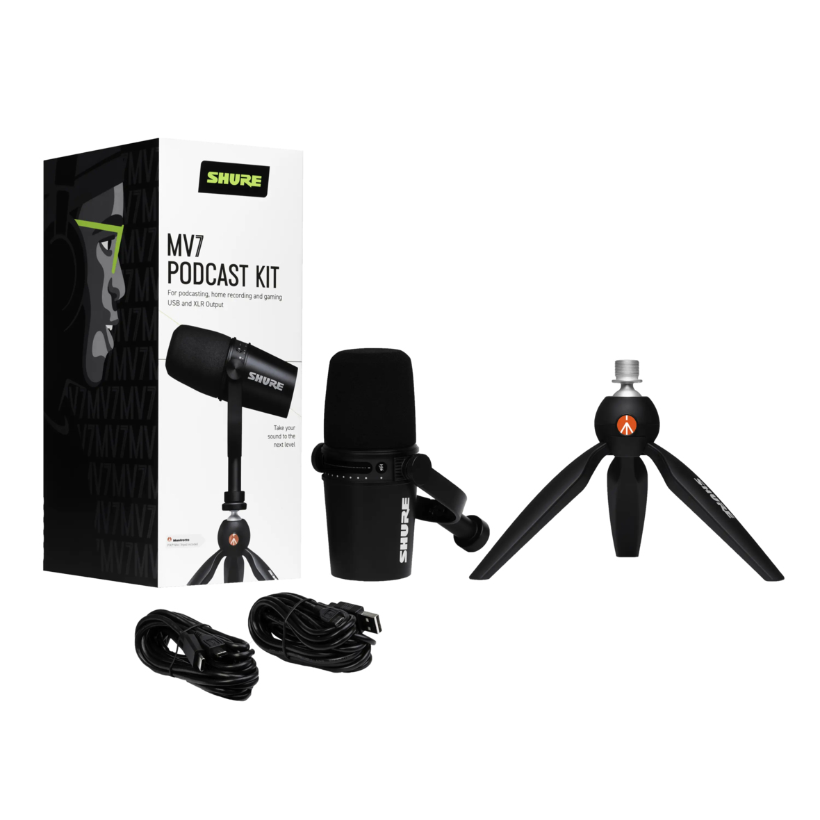 Shure MV7 Podcast Kit Mikrofon Schwarz thumbnail