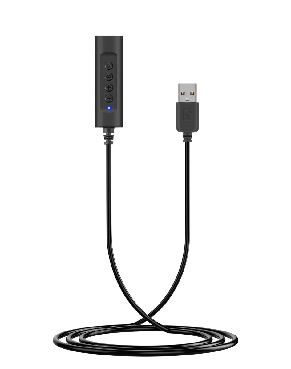 EU Product - Adapter USB-A->  4-Pin 3.5mm St/Bu DAC +Button schwarz thumbnail