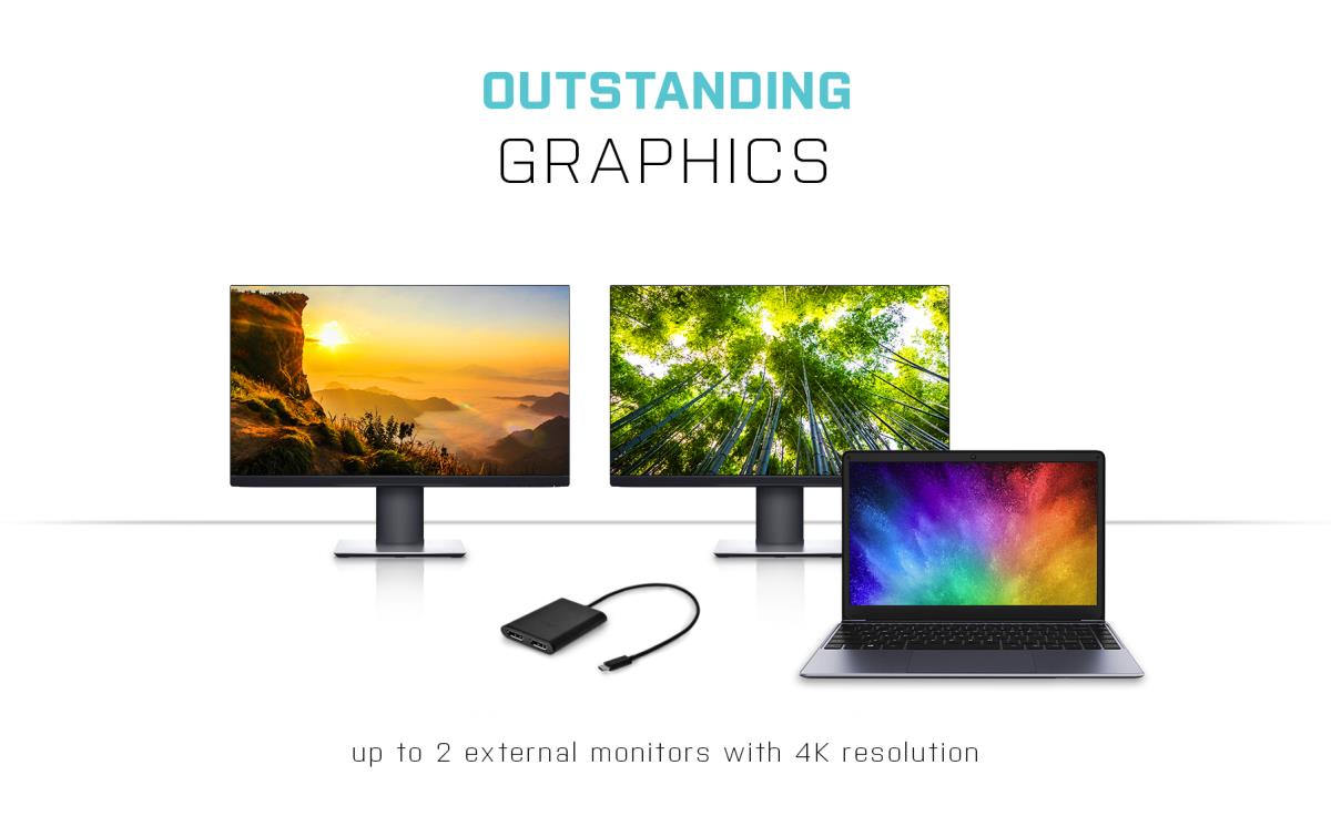 USB-C to Dual Display Port Ada C31DUAL4KDP thumbnail