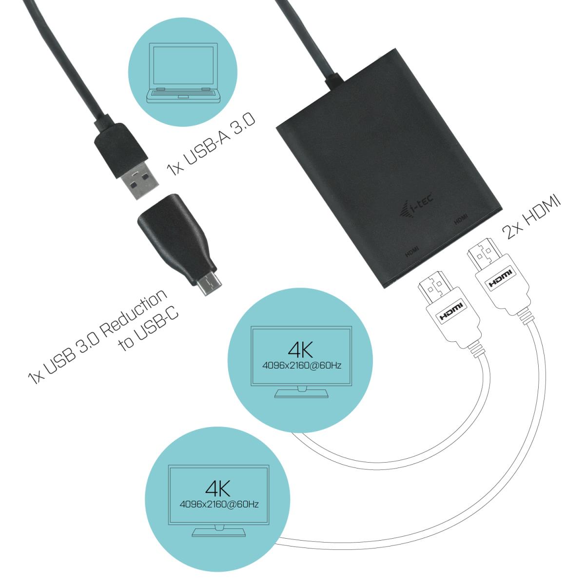 USB3.0 Dual 4k Hdmi Adaptor thumbnail