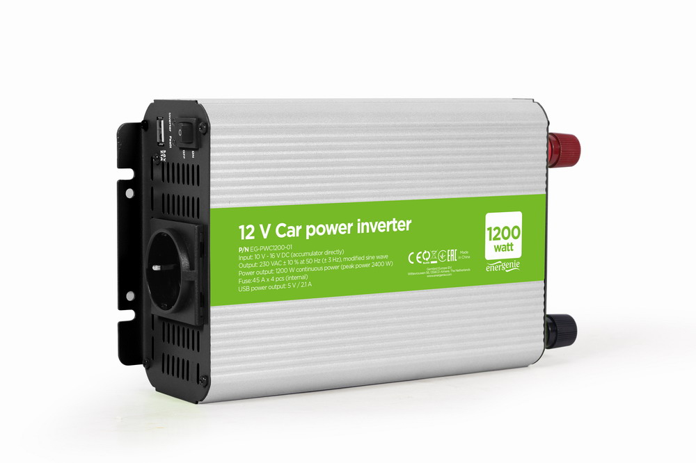 Gembird EG-PWC1200-01 power adapter/inverter Auto 1200 W Grey thumbnail