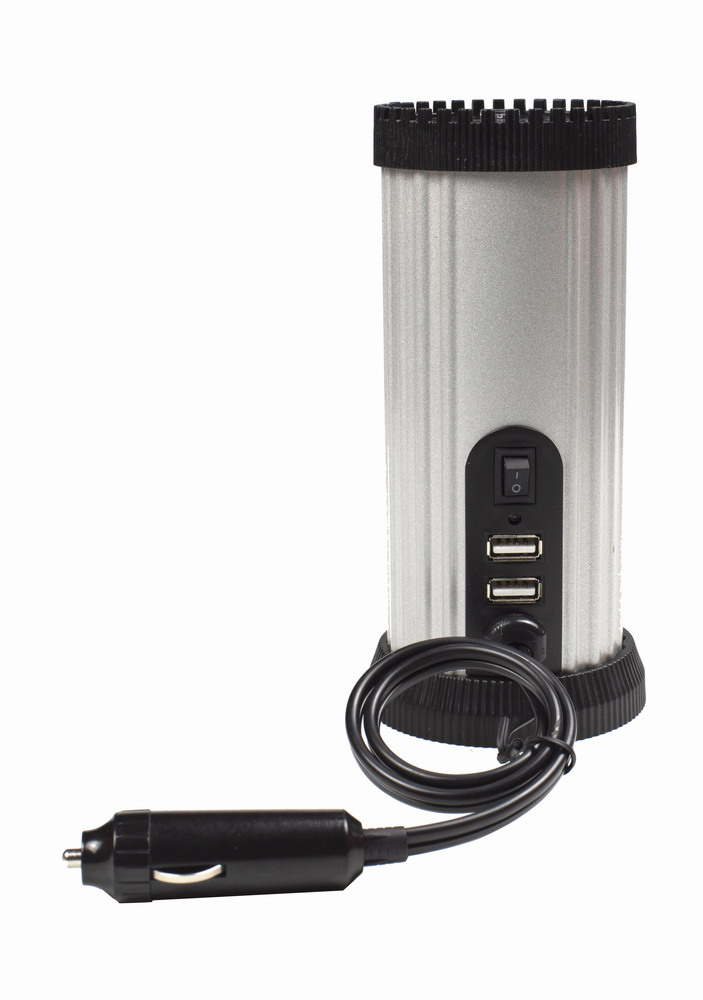 Gembird EG-PWC150-01 power adapter/inverter Auto 150 W Black, Grey thumbnail