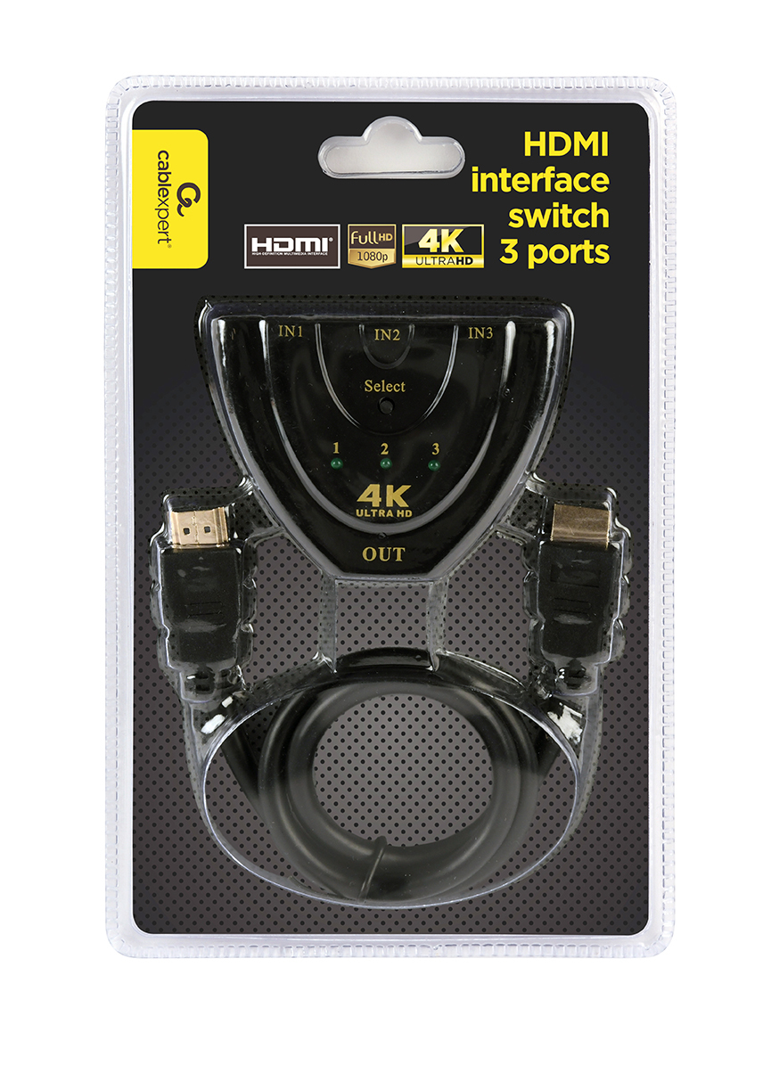 Gembird DSW-HDMI-35 interface hub Black thumbnail