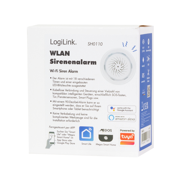 LogiLink Smart Home Wi-Fi security alarm system White thumbnail