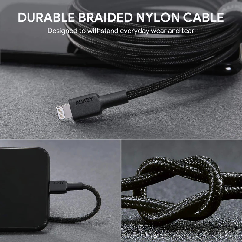 AUKEY CB-AL05 lightning cable 1 m Black thumbnail