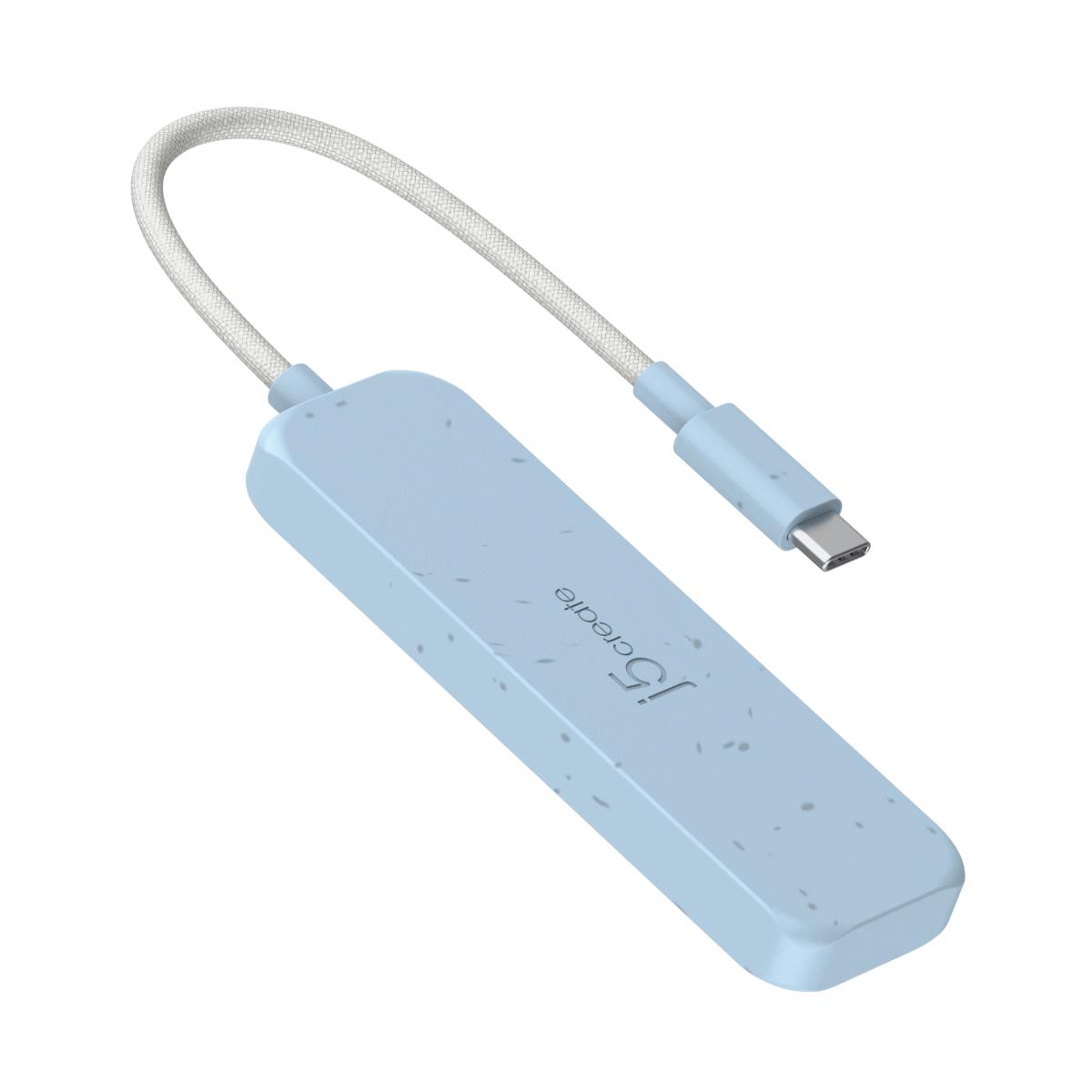 USB-c Hub - USB-c To 4x USB Type-c Gen 2 Hub - Cyan thumbnail