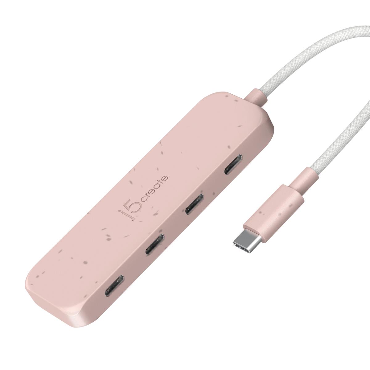USB-c Hub - USB-c To 4x USB Type-c Gen 2 Hub - Misty Rose thumbnail