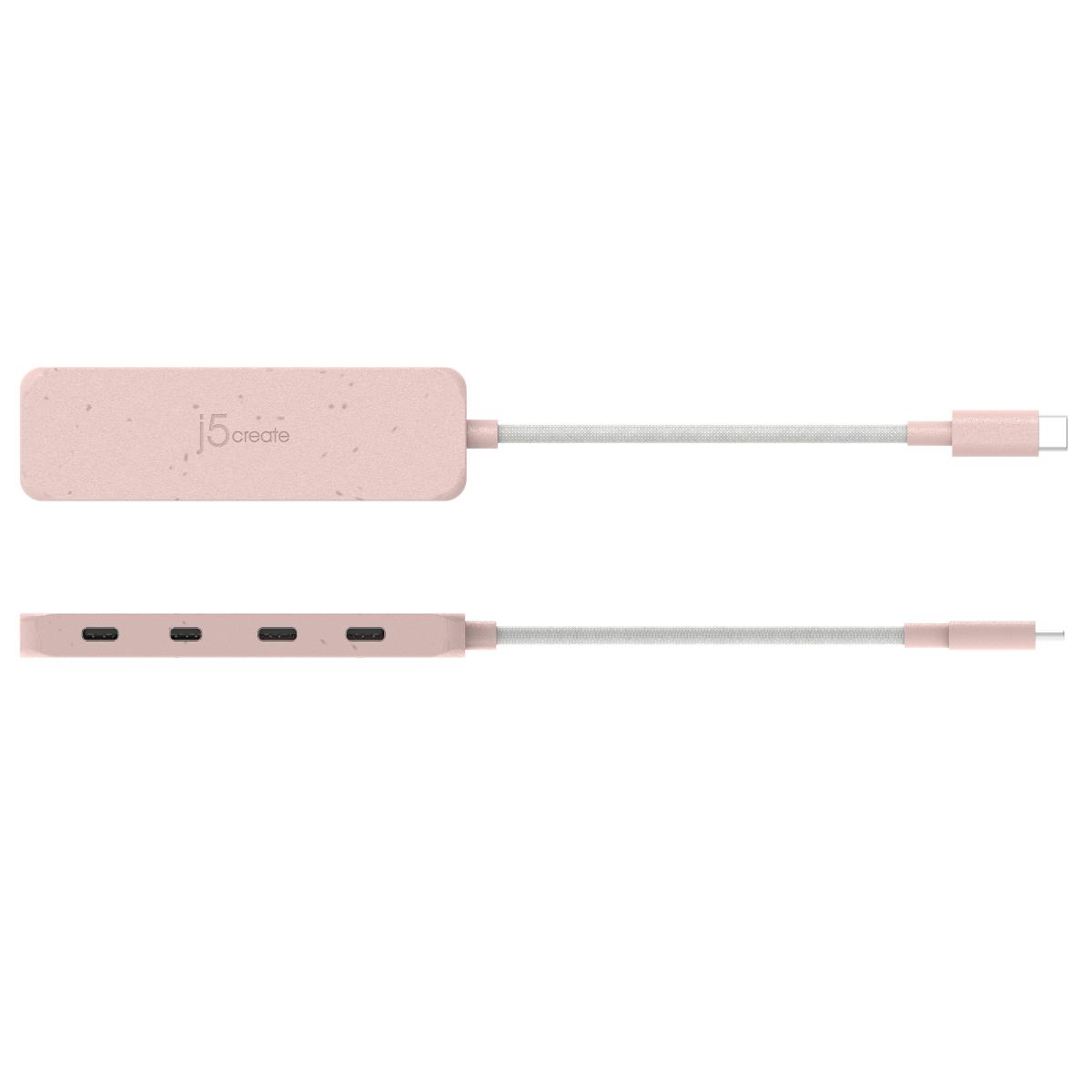 USB-c Hub - USB-c To 4x USB Type-c Gen 2 Hub - Misty Rose thumbnail
