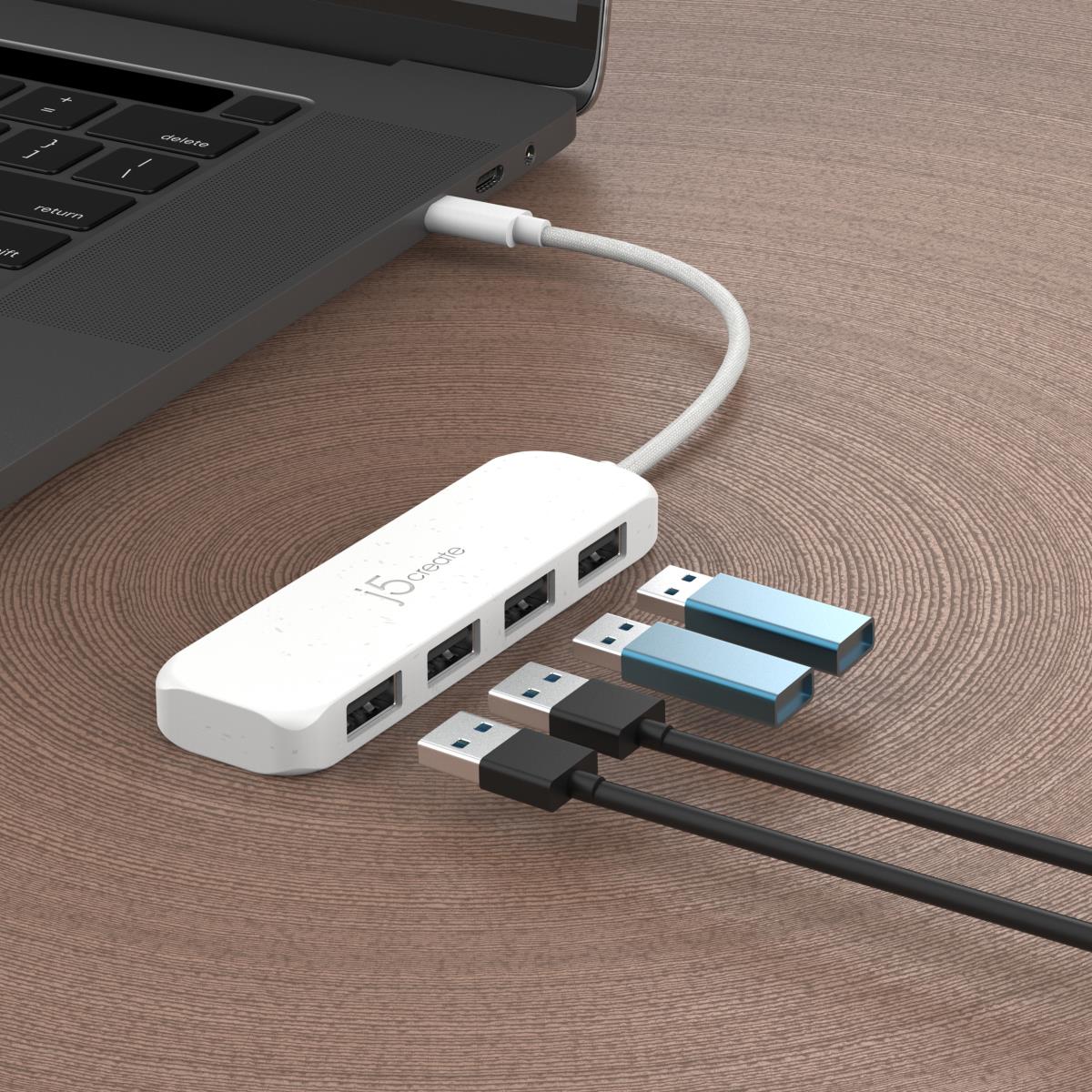 JCH341EW-N Eco-Friendly USB-C to 4-Port Type-A Gen 2 Hub thumbnail