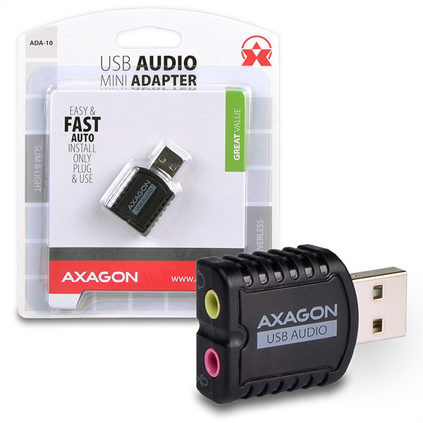 Axagon ADA-10 audio card 2.0 channels USB thumbnail