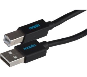USB-A to USB-B Cable - Black - 0.5m