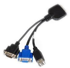 EU Product - Supermicro KVM/SUVI KVM cable 0.115 m Multicolour, Black