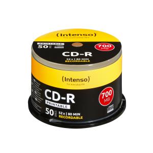 CD-R 700 MB/80 Min 52x Speed Printable Cake Box 50