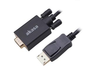 Akasa AK-CBDP25-20BK video cable adapter 2 m DisplayPort VGA (D-Sub) Black