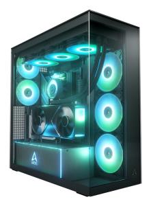 EU Product - Xtender (Black) mirrow black window with GPU vertical mount
