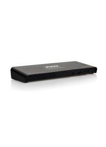 Port ALL-IN-ONE Dock offering USB 3.0 or USB Type-C connection- support for 3 displays up to 4K (5K Ultra HD -4096 x 2160@60Hz with 2 Display ports connected simultaneously). PC and Mac compatible the doc includes 2 x DisplayPort and 1 x HDMI display conn