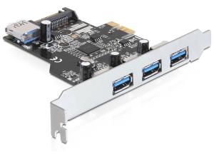 EU Product - PCI Expr Card 3x USB3.0 ext + 1x USB3.0 int +LowProfi