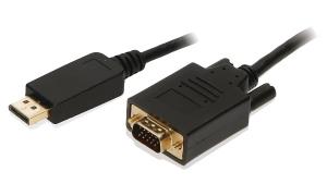 2-Power CAB0034A video cable adapter 1 m HDMI Type A (Standard) VGA (D-Sub) Black