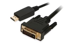 2-Power CAB0037A video cable adapter 2 m DisplayPort DVI-D Black