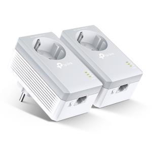 TL-PA4010PKIT AV500+ Powerline Kit with AC Pass Through - Powerline adapter kit HomePlug AV (HPAV) - wall-pluggable (pack of 2)